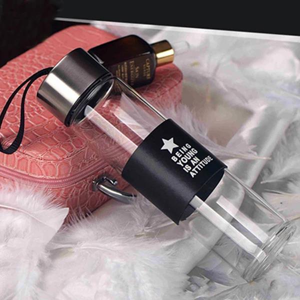 Высококачественная стеклянная бутылка для воды 450 мл с ситечком чая my drink 500