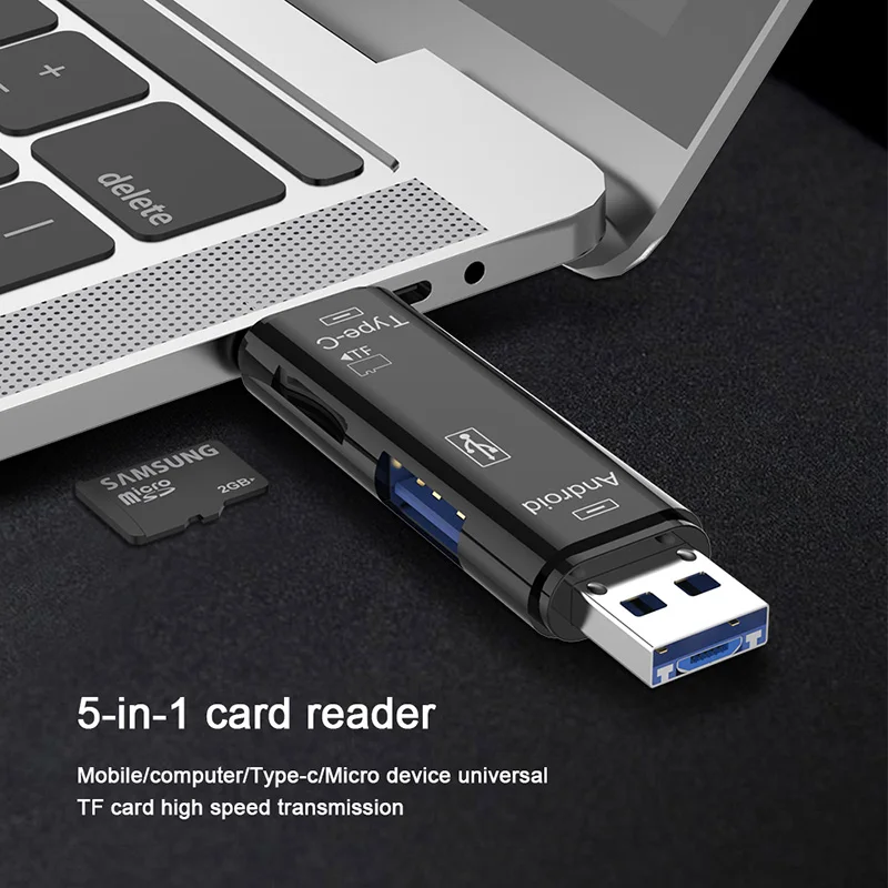 5 в 1 Micro SD кардридер адаптер Type C USB карта памяти для ноутбука MacBook 3 0 SD/TF OTG