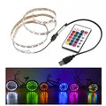 Светодиодный ленточный светильник RGB 5 м 5050 60 светодиодный s/M водонепроницаемый светодиодный RGB ленточный 12 В светодиодный ленточный 1 м-5 м 3000-6500 к 11,52 Вт/м украшение для гостиной