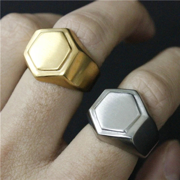 Кольцо шестигранное из нержавеющей стали 316L 2 цвета размеры от 7 до 12|ring 316l|fashion