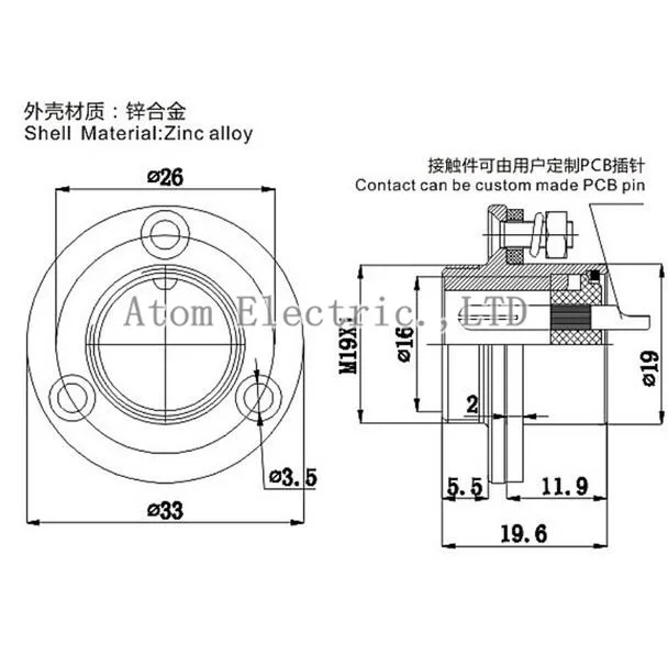 

Aviation plug and socket GX20 DF20 M19 flange 2pin to 8pin Circular plate