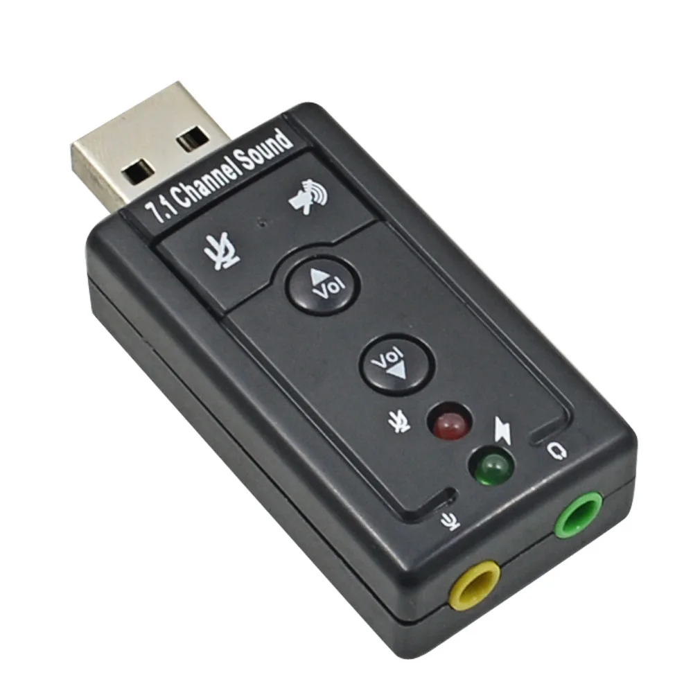 Звуковая карта 7.1 внешняя звуковая с разъемом USB и выходами 3 5 мм для наушников