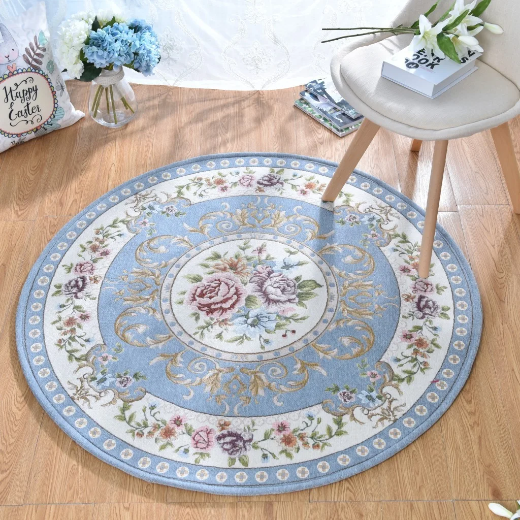 

New Europe Jacquard Round Carpet for Acrylic tapis Parlor Living Room Bathroom Mats Chair Rug Home Hotel Decorate Doormat tapete