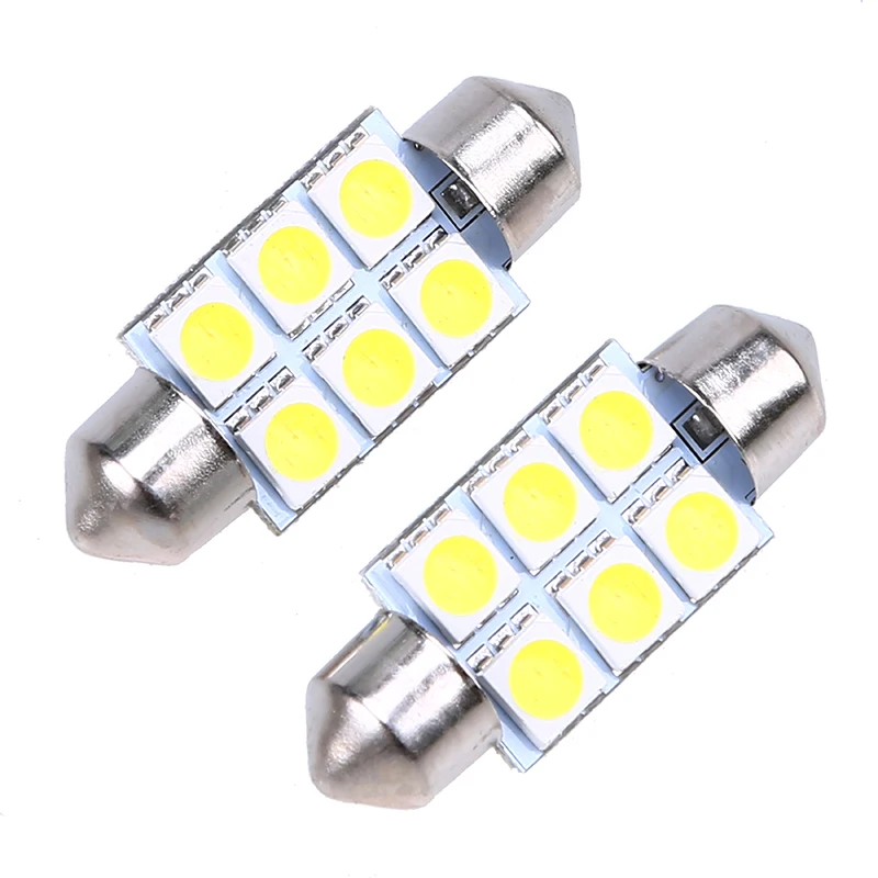 Posbay 1/2/4/10 шт 36 мм 5050 6SMD белый микро общего автомобиля гирлянда для салона Купол