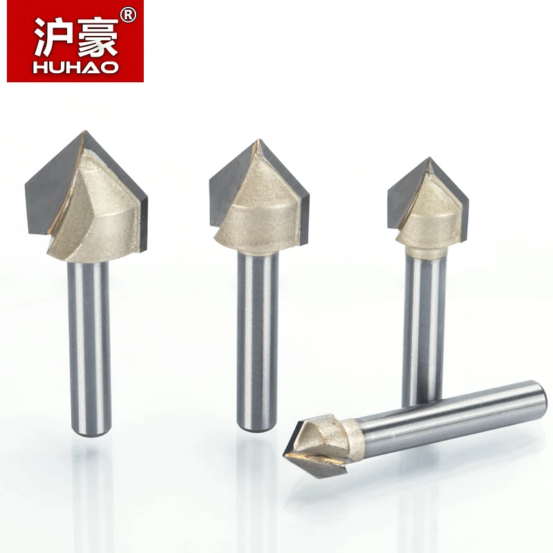 HUHAO 1 шт. 1/2 &quot1/4&quot хвостовик V тип долота резак профессиональные фрезы для дерева