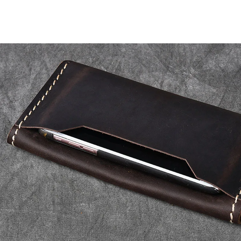 AETOO Handmade Crazy Horse Leather Long Wallet Simple Cloth | Багаж и сумки