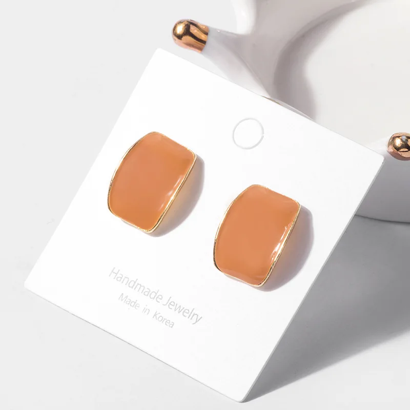 Женские серьги пусеты XZP винтажные геометрические Разноцветные из сплава