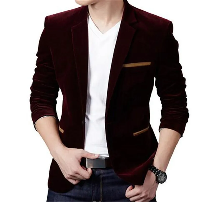 Мужской Блейзер Повседневный однотонный 2019|Пиджаки| |