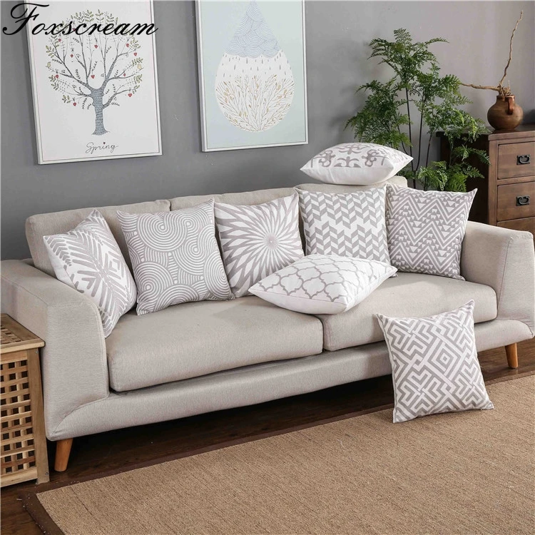 Home Decor Emboridery Чехлы синий зигзаг геометрический наволочка из парусины хлопок