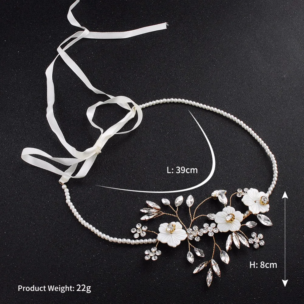 QYY элегантный классический кристалл и заколки с жемчугом Свадебные повязки белая