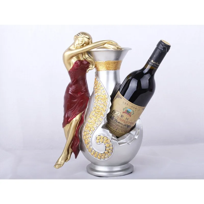 Europe Modern Beauty Wine Rack Ornaments Cabinet Decoration RESIN Creative High-gride Holder Home Gifts M27 | Дом и сад