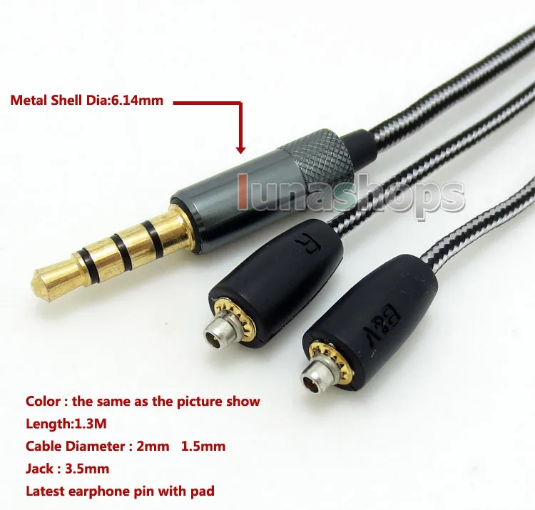 LN004327 замена кабеля с Дистанционный микрофон подключить iphone Android для SHURE SE535 SE425 SE315