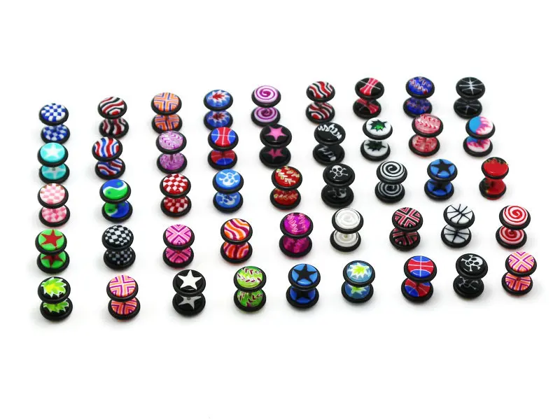 Поддельные ушные пробки 8 мм сережки-обманки измерительные украшения для