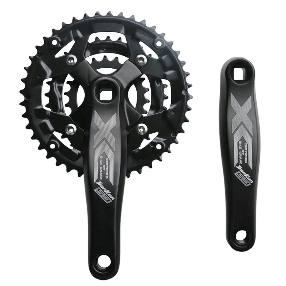 Black MTB шатун для дорожного велосипеда, набор 22T 32T 44T 9 speed 27 S, велосипедная коленчатая шестерня, дисковая звездочка, 170 мм, кривошипная цепь 104BCD 64BCD - Цвет: Black