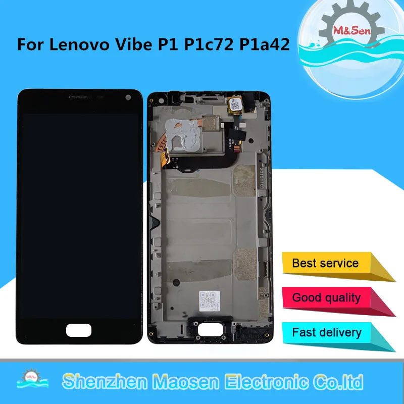 M& Sen для 5," lenovo Vibe P1 P1c72 P1a42 ЖК-дисплей+ сенсорная панель дигитайзер для lenovo Vibe P1 ЖК-рамка