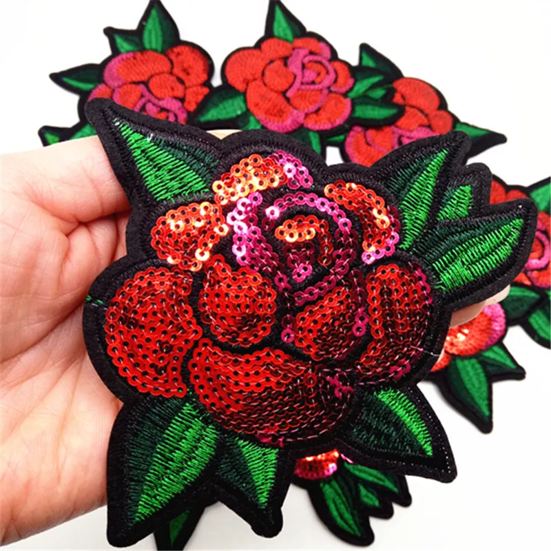 Патчи с розой и блестками для одежды 10 шт. сумка джинсов Железная на пластыре