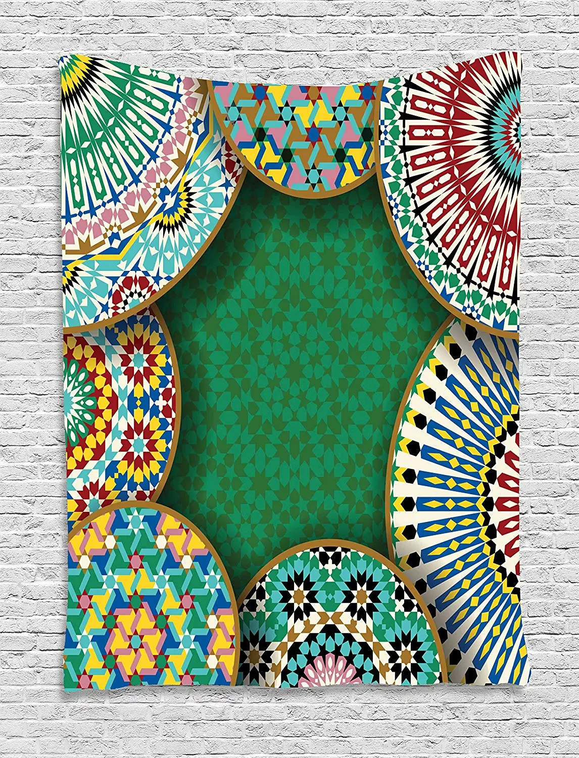 Марокканский гобелен Декор Восточный мотив с микс хиппи ретро круг Morocco