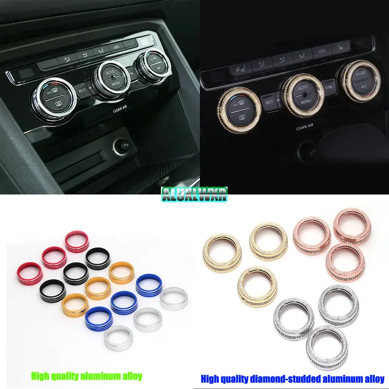 

Air Conditioning Knob Decorative Cover 2017 2018 2019 2020 2021 for Volkswagen VW Tiguan Atlas T-roc Ateca FR Passat B8 Variant