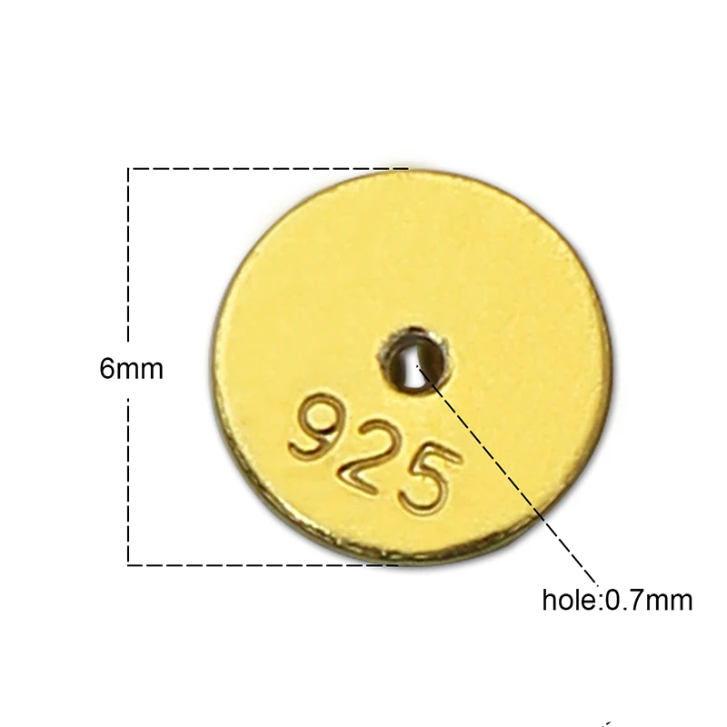 6mm gold Beadsnice Новое поступление 925 пробы серебряные серьги сзади пробки Earnuts вилки для изготовления ювелирных изделий ID35041 - Цвет: 6mm gold
