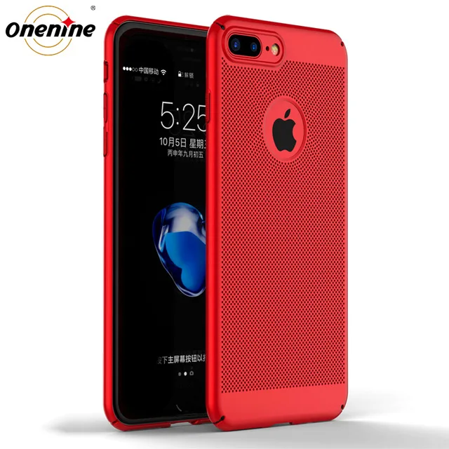 Mesh Red Милый дышащий чехол s для iPhone 7 8 Plus, роскошный чехол, Мягкий ТПУ силиконовый градиентный чехол, твердый пластик 8 Plus - Цвет: Mesh Red