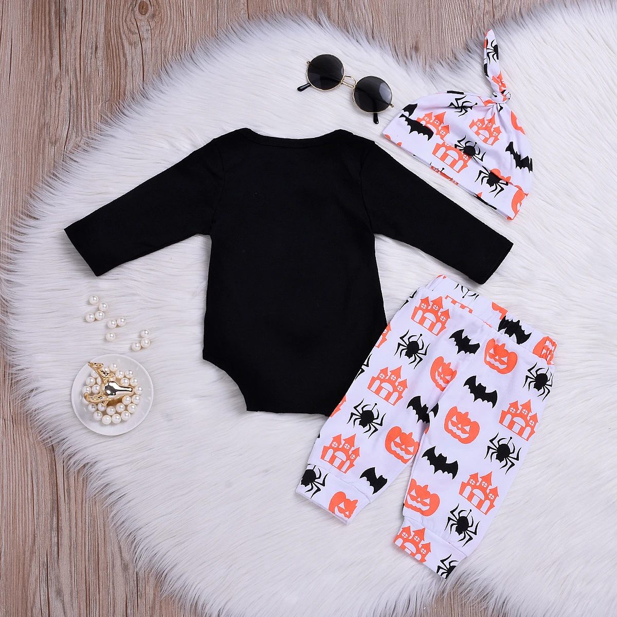 2018 Toddler Baby Boys Girls Halloween Clothes Set Letter Print Romper Tops Pumpkin Pants Leggings Outfits Fall Winter | Детская одежда