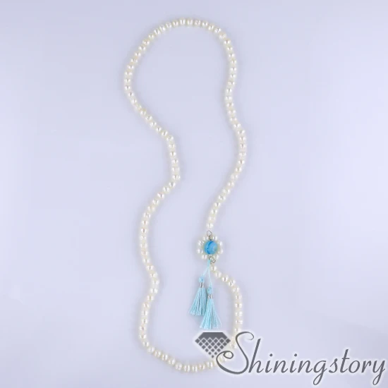 Ожерелье из 108 мала-бусин с культивируемой пресноводной жемчужиной и кисточкой, бусы для буддийской молитвы, оптом для медитации, духовность.