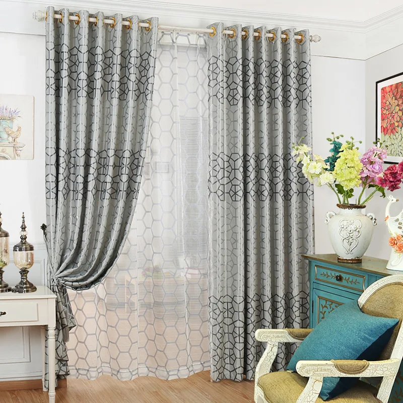 Шторы в европейском стиле миру Занавески Из катионной жаккардовой ткани