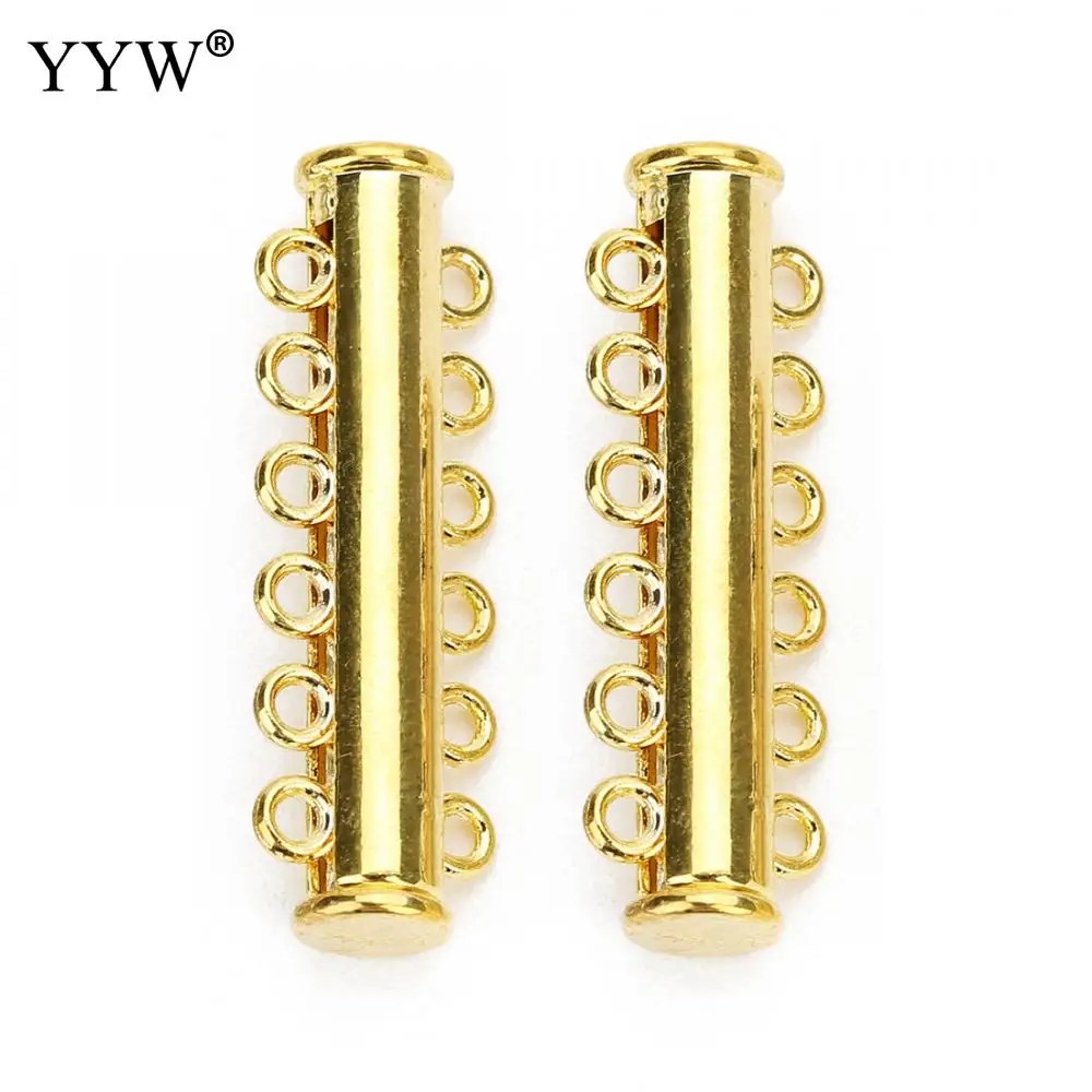 gold YYW Hot 5pcs/Lot Multi Strand Strong Magnetic Clasps For Necklaces Bracelets End Lock Clasp Connector DIY Jewelry Making Finding - Цвет: gold