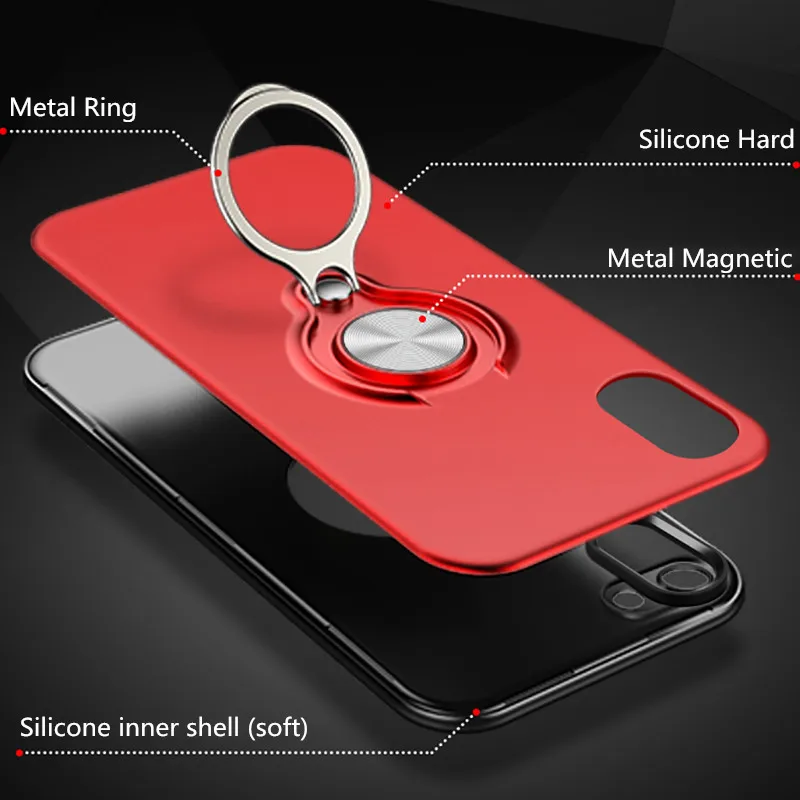 Роскошный модный чехол для iPhone X XR XS Max 6 7 8 Plus 5 SE с магнитным кольцом-держателем