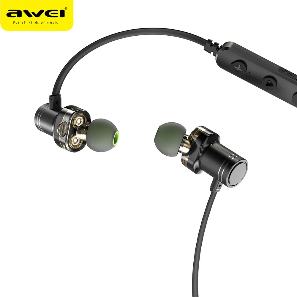 AWEI X670BL, беспроводные наушники, гарнитура, Шейная трубка, наушники для сотовых телефонов, для бега, с микрофоном, R0417