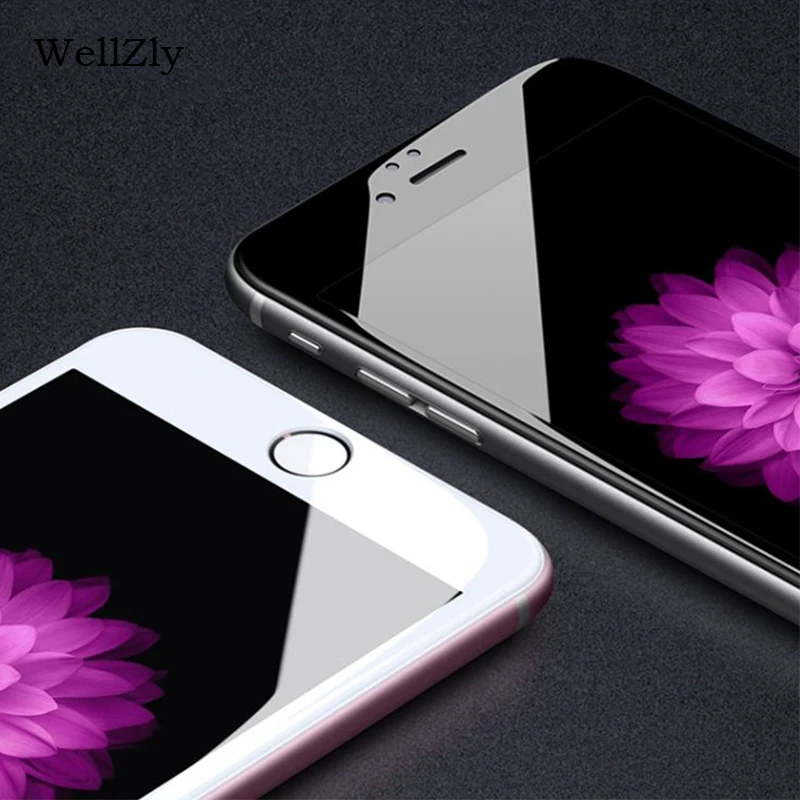 WellZly 4d стекло для iphone 7 full cover 6 Закаленное Фильм на S 8 плюс край Полный крышка осыпи
