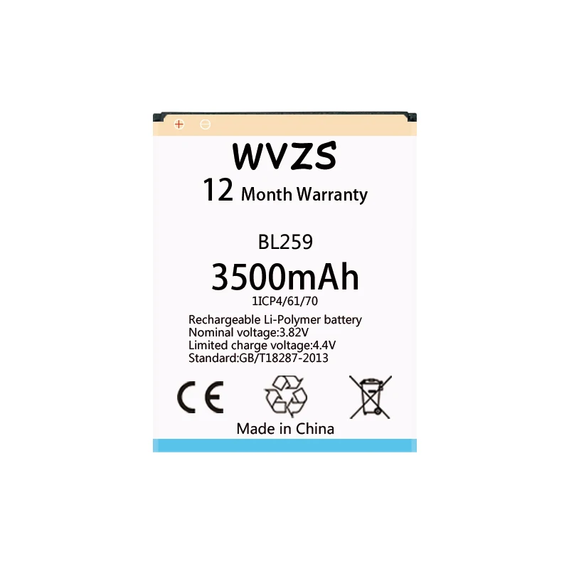 Wvzs 3500 мАч литий полимерный аккумулятор BL259 для lenovo Lemon 3 3S K32C30 K32c36 Vibe K5/K5 Plus/A6020a40 A6020