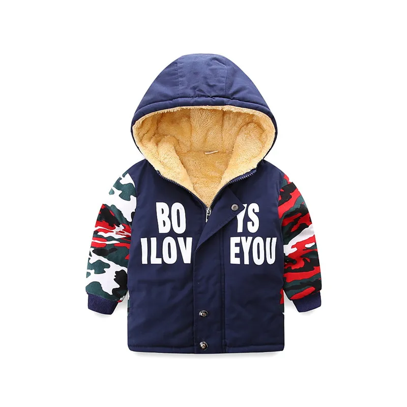 as picture Boys Warm Camouflage Jackets Children Fashion Toddler Zipper Hooded Outerwear Kids Winter Baby girls Warm Coat Thick Jacket - Цвет: as picture