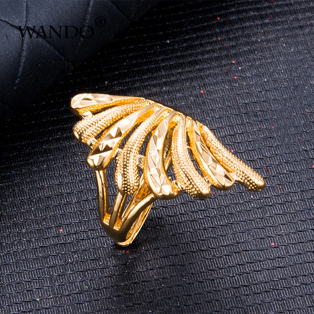 Wando желтого золота Цвет Jewelry Кольцо уникальный дизайн Винтаж вечерние свадебные