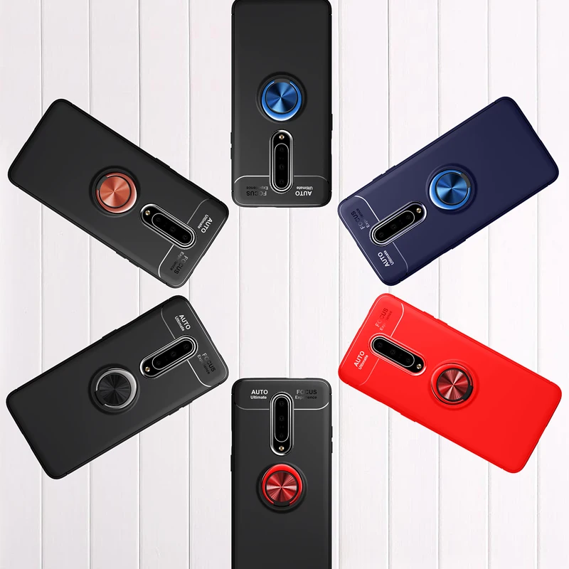 For Oneplus 7 Pro Case Rotating Finger Ring Magnetic Car Holder One plus Cover 6 6T Funda | Мобильные телефоны и
