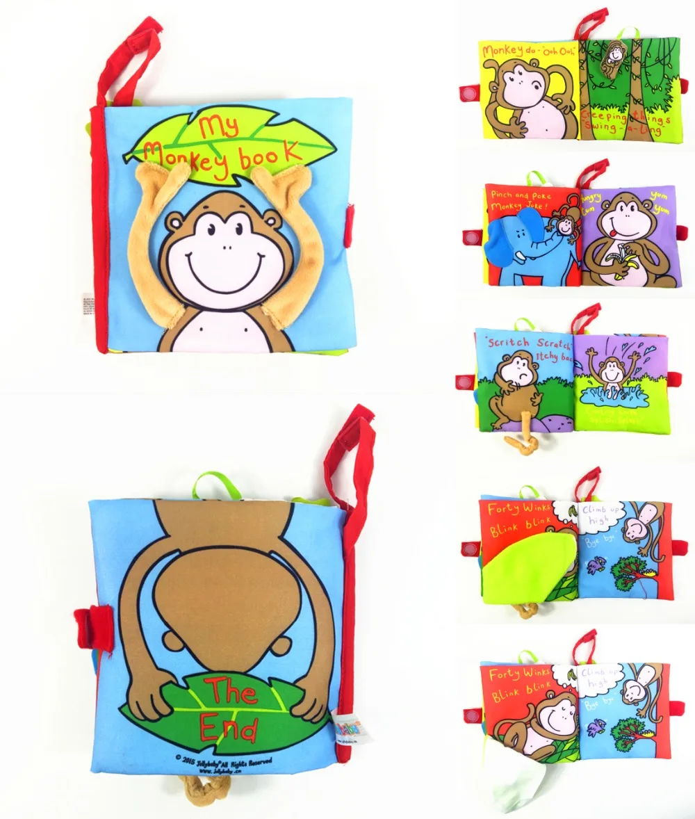 6 Стиль книга активности мультфильм животных мягкие детские развивающие игрушки