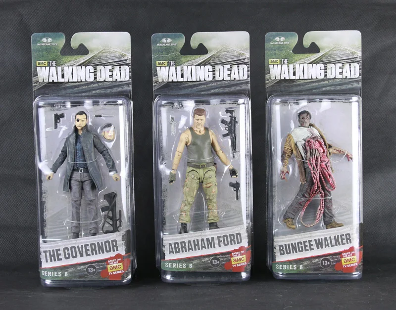 3 шт. AMC СЕРИАЛ The Walking Dead Серии 6 Mcfarlane Toys Губернатор Авраам Форд Банджи Кишки Уокер