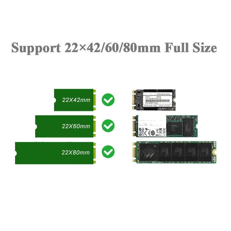 USB3.0 алюминиевый M.2 NGFF корпус SSD 2242/2260/2280 B + M ключ внешний твердотельный накопитель