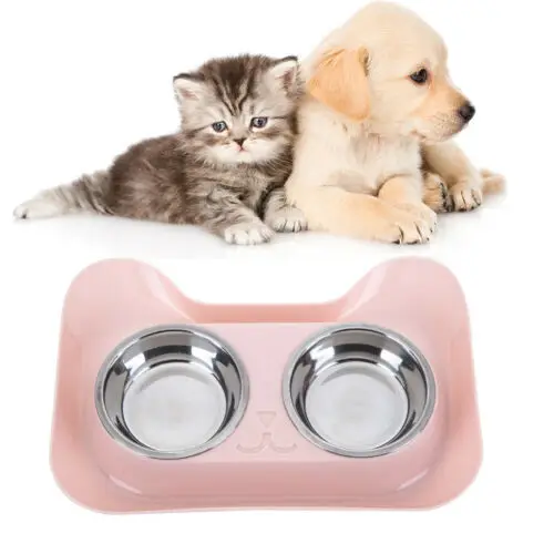 Pet Нескользящие корма из микрофибры кормушка для собак кошек Еда воды двойной
