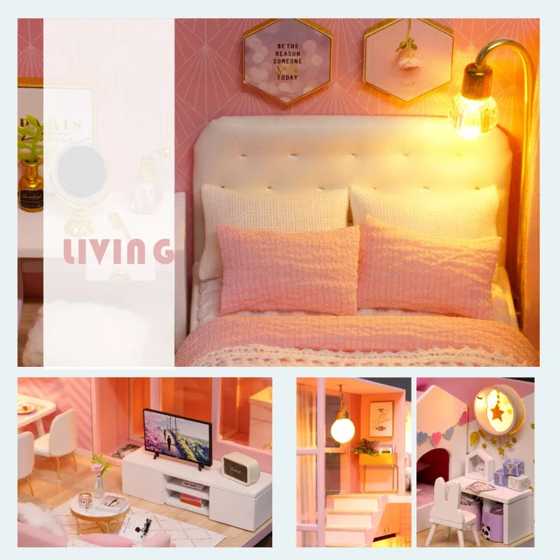 Cutebee кукольный дом мебель миниатюрный кукольный домик DIY миниатюрный дом комната коробка театр игрушки для детей наклейки DIY кукольный домик D