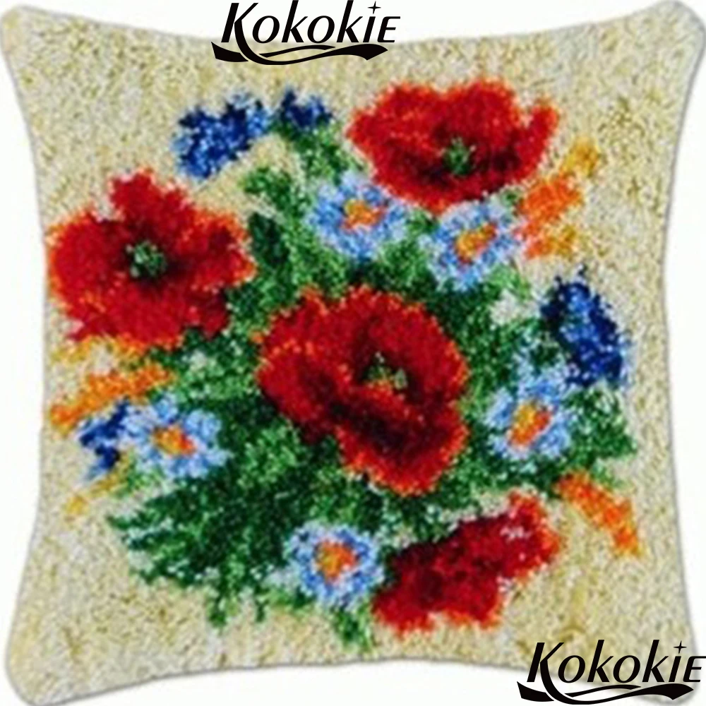 3d вышивка цветочный ковер с застежкой крючком наборы ковров diy подушка коврик