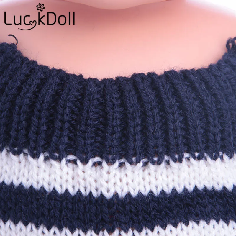 Свитер и джинсы LUCKDOLL в полоску для куклы 43 см или 18 дюймов | Игрушки хобби