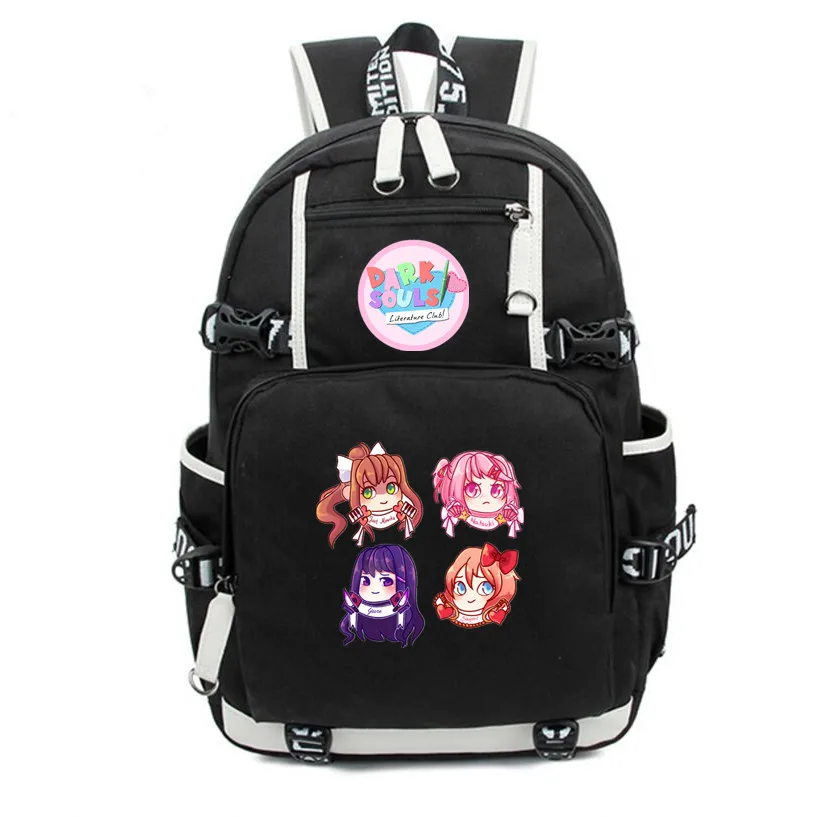 Новая игра Doki, клубный рюкзак, тканевый рюкзак для ноутбука, рюкзак для детей и подростков, mochila, школьная сумка с принтом, дорожная сумка