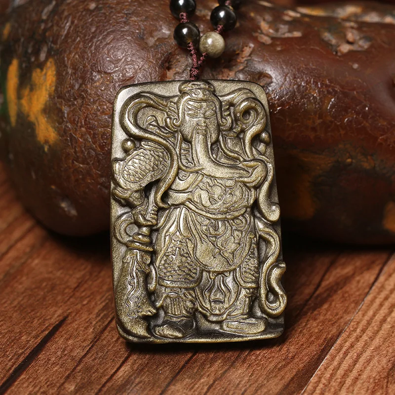 Ожерелье с подвеской из натурального золота и драгоценности от злых духов Гуань