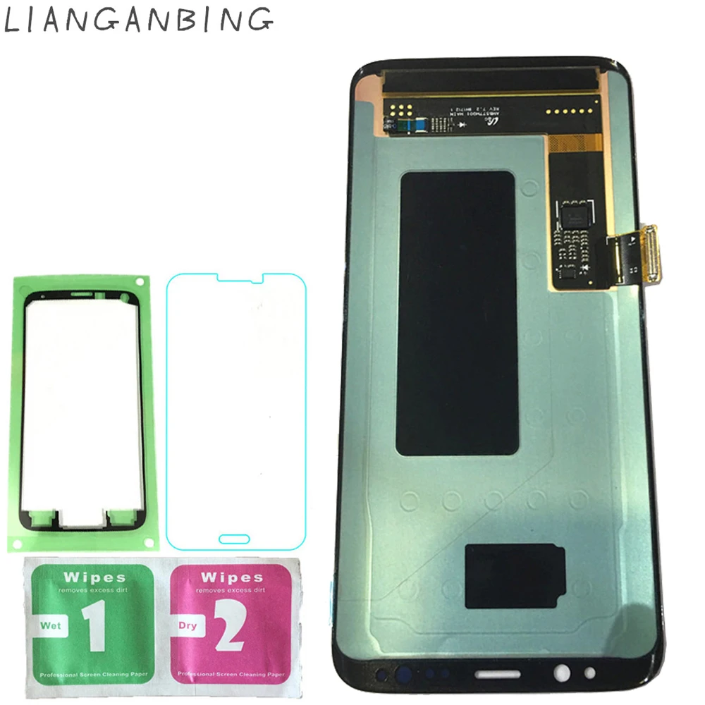 Супер AMOLED lcd S8 G950F G950FD G9500 G950U дисплей протестированный рабочий сенсорный экран в сборе для samsung Galaxy s8 lcd