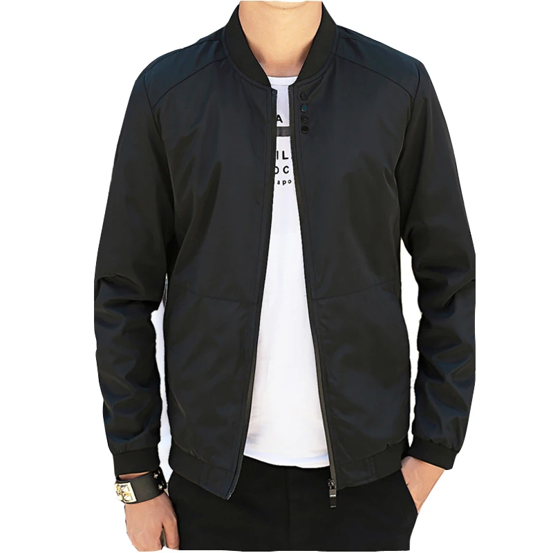 Мужская куртка бомбер повседневная приталенная в стиле хип хоп бейсбол весна