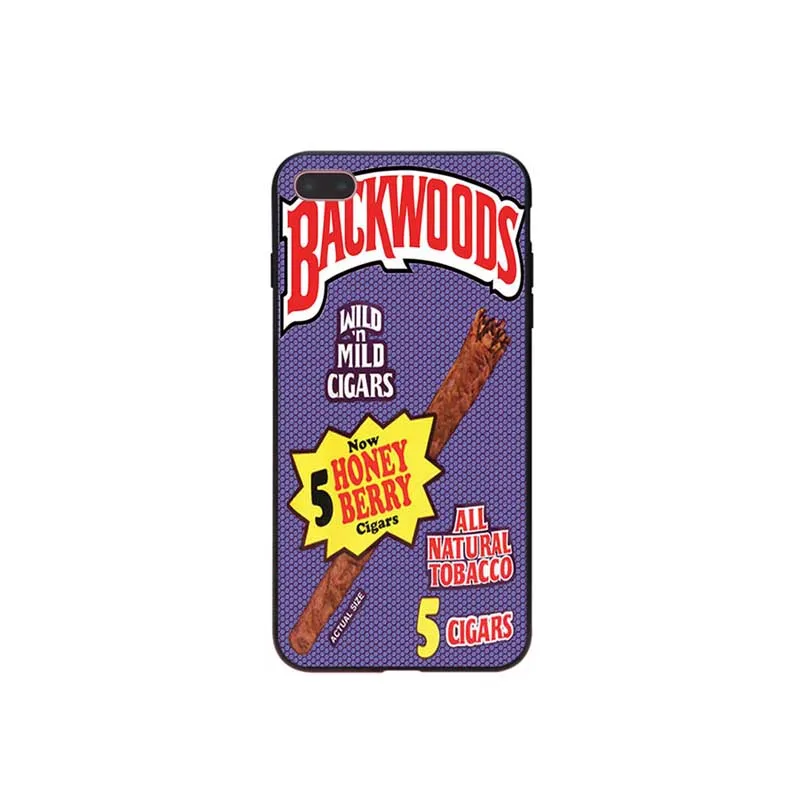 Backwoods сигары черный мягкий чехол для телефона с изображением цветов iPhone 7 8 6 6S Plus X