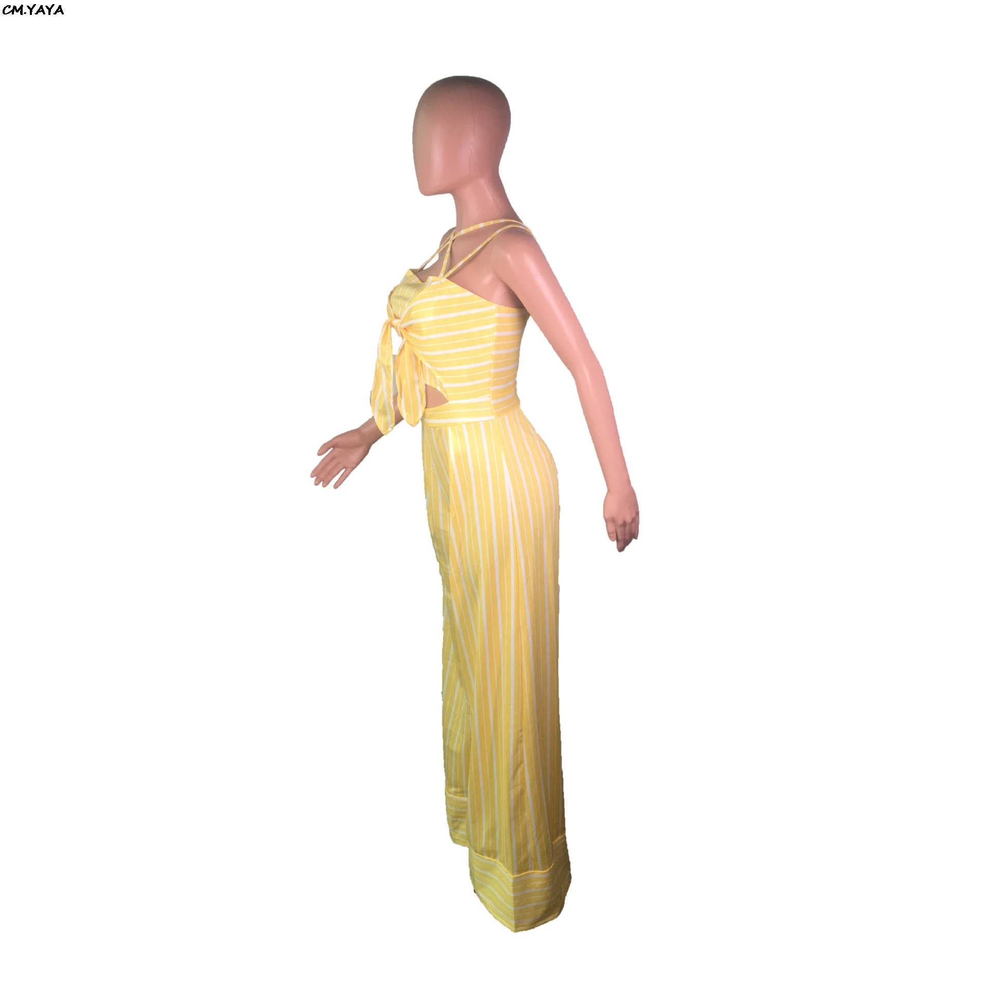 Женский Длинный комбинезон с лямкой на шее пляжный клубный вечерний без рукавов