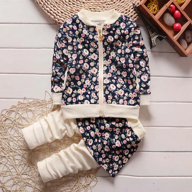 Style 4-Navy blue IENENS/детские спортивные костюмы для девочек, комплекты одежды, костюмы для маленьких девочек, футболка с длинными рукавами+ штаны - Цвет: Style 4-Navy blue