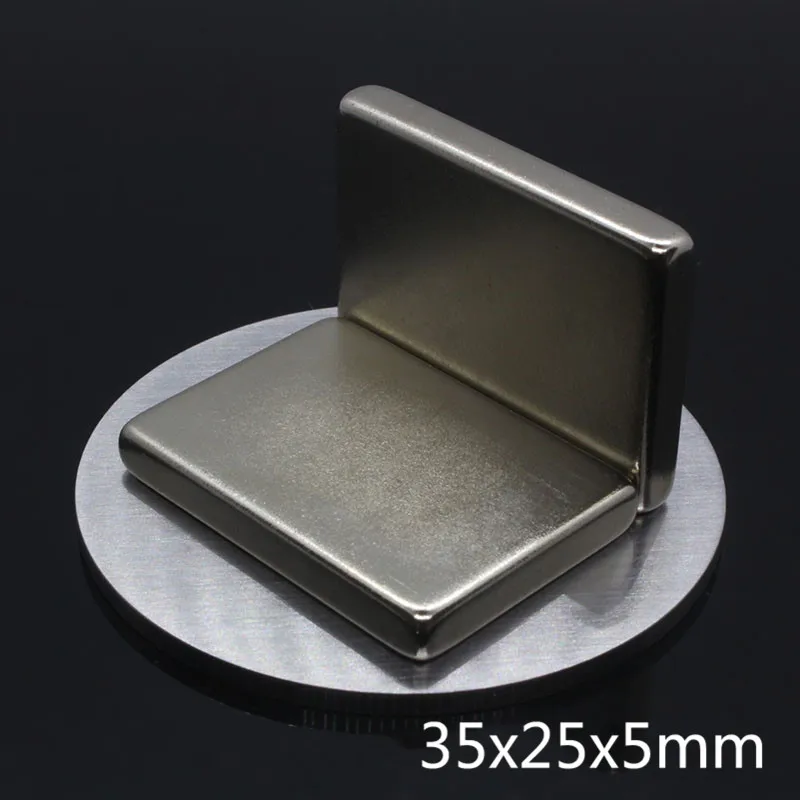 2pcs 35*25*5 N35 NdFeB Super Strong Block Cube 35mm x 25mm 5mm Rare Earth Permanent Neodymium Magnet 35x25x5 Free Shipping | Обустройство